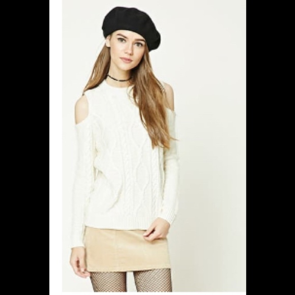 Cold shoulder sweater